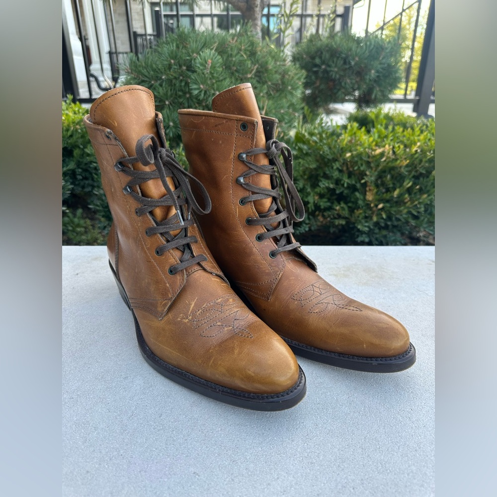 Fendi Tan Brown Leather Oxford Dress Boots (Men’s Size 9 OR Women’s Size 10.5)